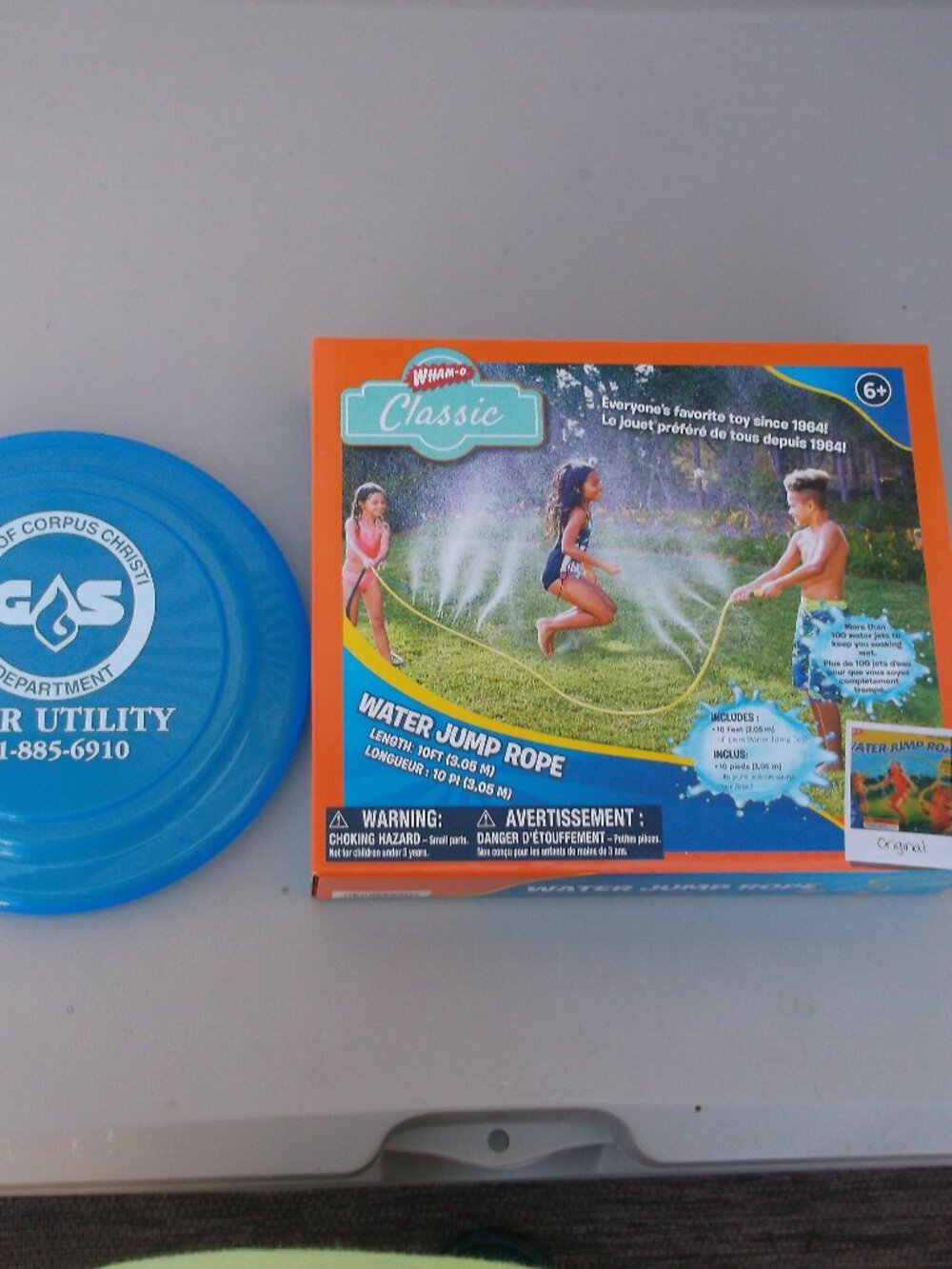 NWT Wham‑O Water Jump Rope + Blue Frisbee Play Bundle
